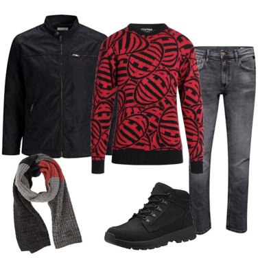  Mio Marino - Bufanda de invierno para hombre, bufandas de punto  suave, Negro & rojo : Ropa, Zapatos y Joyería