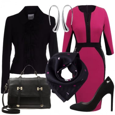 Outfit Fucsia e nero per l\'ufficio