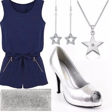Outfit An evening in blue and silver