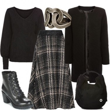 Outfit Gonna lunga e scarponcini