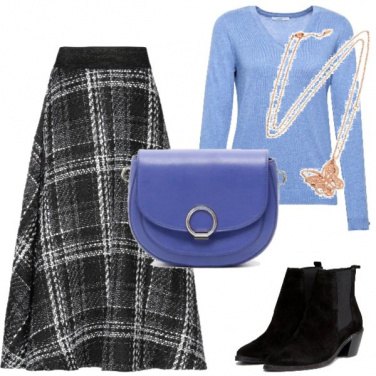 Outfit Luce sugli scacchi bianchi e neri