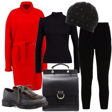 Outfit A lavoro col cappottino rosso