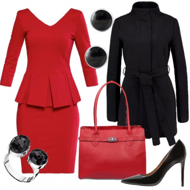 Outfit Festività in rosso e nero