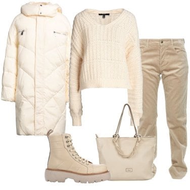 Outfit con botines discount beige