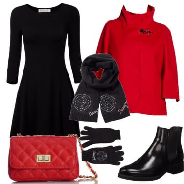 Outfit Vacanze in rosso e nero