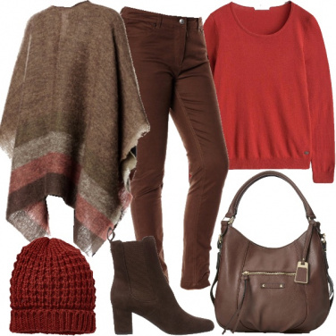 Outfit Inverno freddo, colori caldi