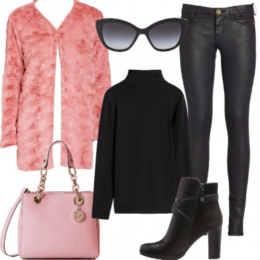 Outfit Ecopelliccia rosa