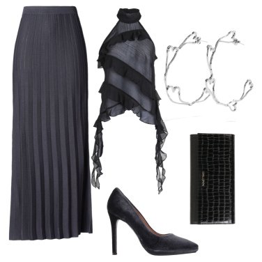  Faldas largas para mujer, de cintura alta, asimétrica, vintage,  a cuadros, con volantes, (Estilo A) negro : Ropa, Zapatos y Joyería