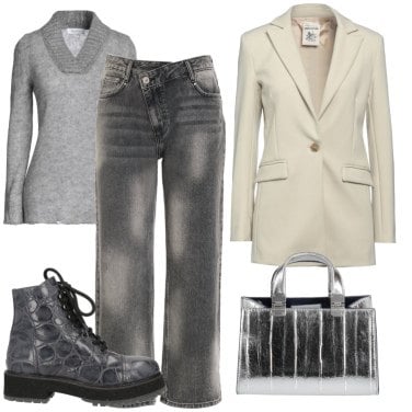 Outfit jeans 2025 grigio chiaro