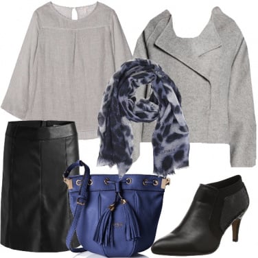 Outfit Grigio blu e nero
