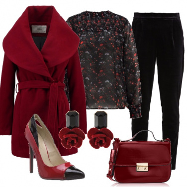 Outfit Fiori, velluto e amarena
