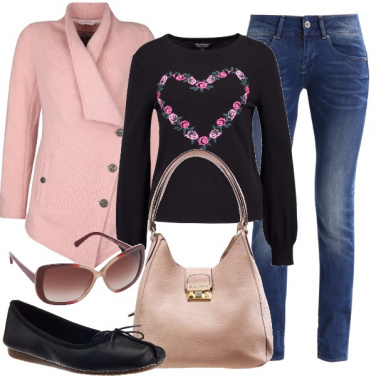 Outfit Romantica in jeans