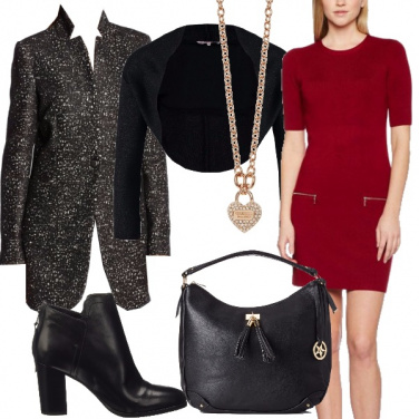 Outfit Tubino rosso festa