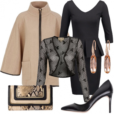 Outfit Raffinata in nero e beige