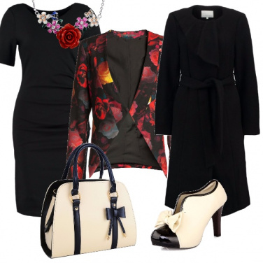 Outfit Bianco, nero e fiori