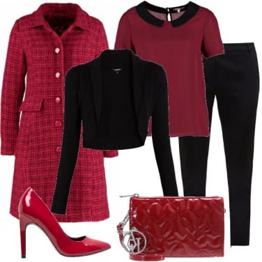 Outfit Rosso bon ton