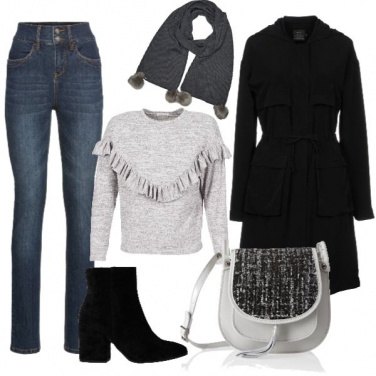 Outfit Sciarpa con pon pon