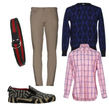 Outfit Quadri, rombi e righe varie