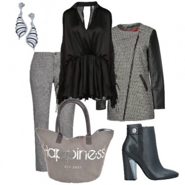 Outfit Serata in grigio e nero