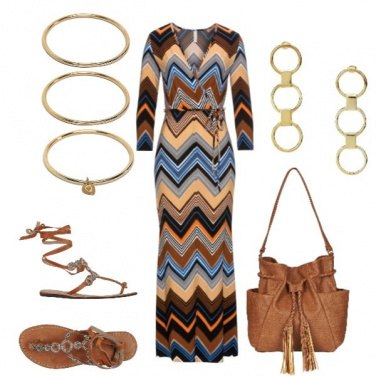 Outfit Vestito lungo stile etnico