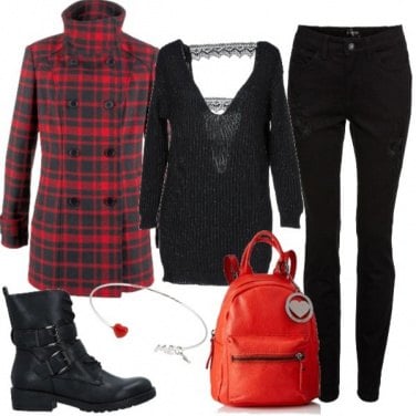 Outfit Rock in black and red