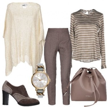 Outfit La cappa avorio in maglia