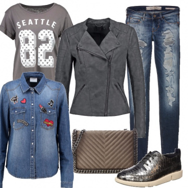 Outfit Grigio grunge