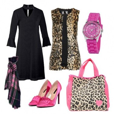Outfit Compleanno trendy in fuxia e animalier