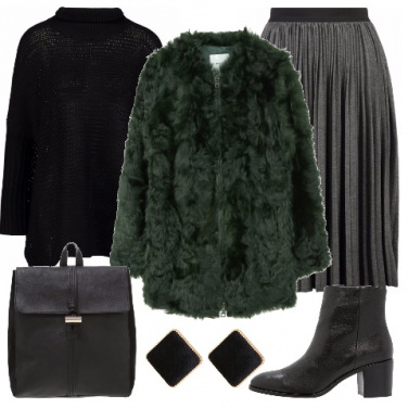 Outfit Gonna plissè e maglione