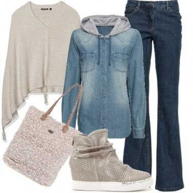 Outfit Jeans e panna