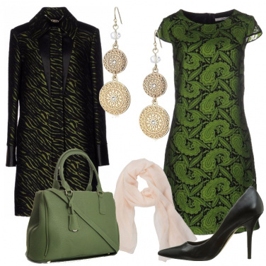 Outfit Eleganza in verde e nero