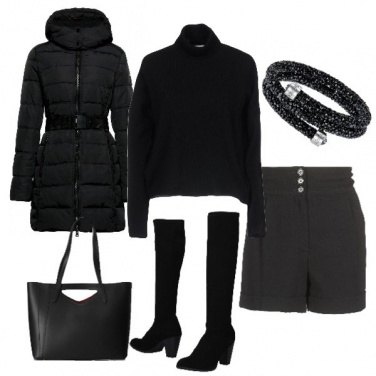 Outfit Total black quotidiano
