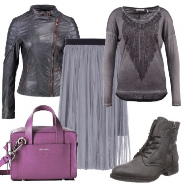Outfit Rock in grigio