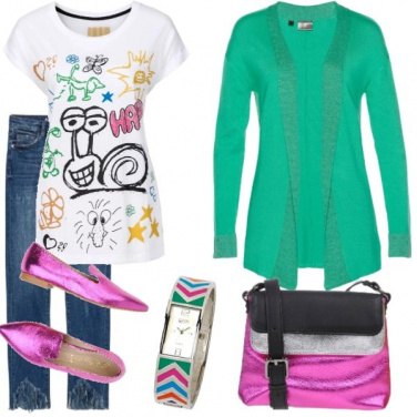 Outfit Colore per un pomeriggio di shopping