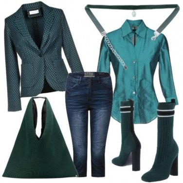 Outfit Verde petrolio