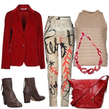 Outfit La giacca rossa di velluto
