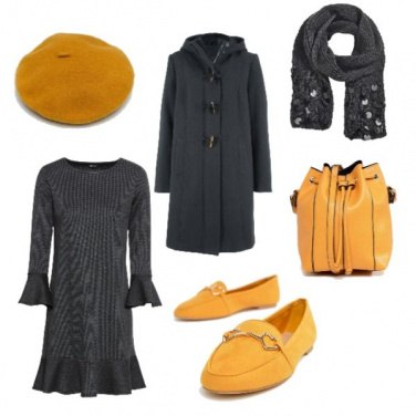 Outfit Grigio e giallo in città