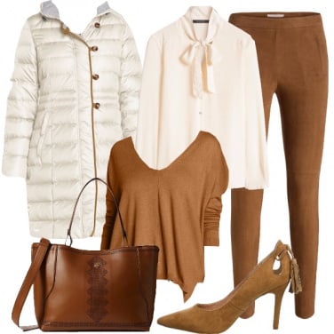 Outfit Si al piumino avorio