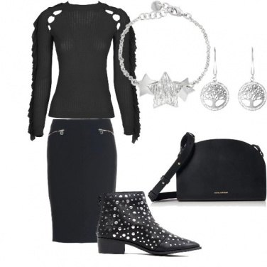 Outfit Total black e acciaio