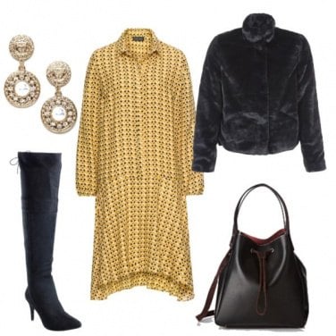 Outfit Abito chemisier e stivali