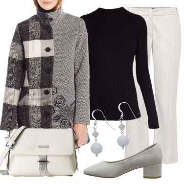 Outfit Bianco nero grigio