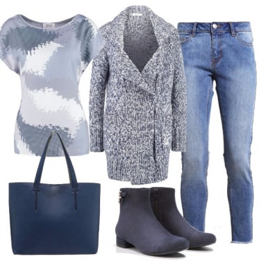Outfit Bianco e blu