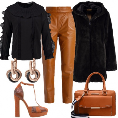 Outfit Cognac e rouches