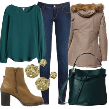 Outfit Verde in inverno