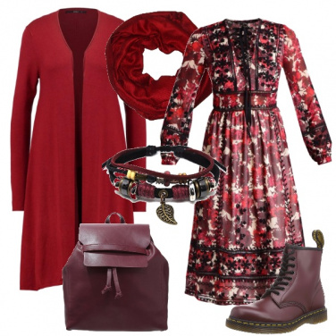Outfit Folk in rosso