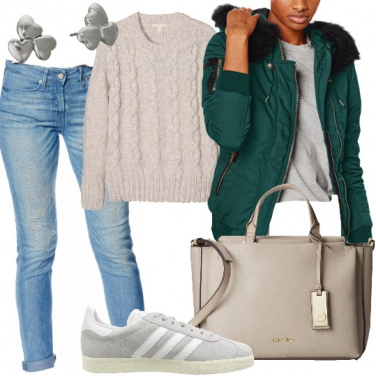 Outfit Bomber verde