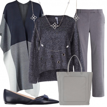 Outfit Minimal blu e grigio