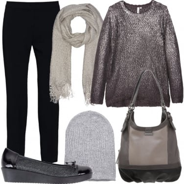 Outfit Argento sul maglione