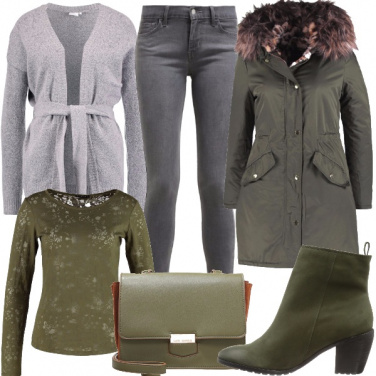 Outfit Verde oliva e grigio