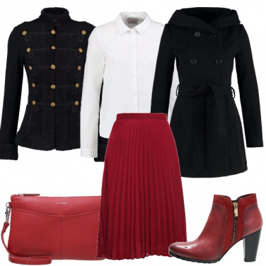 Outfit Rosso a pieghe